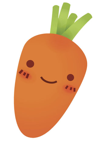 Adorable Happy Kitchen Vegetable Emoji - Carrot Vinyl Decal Sticker