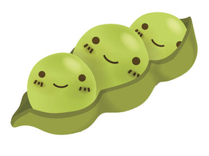 Adorable Happy Kitchen Vegetable Emoji - Peapod Vinyl Decal Sticker