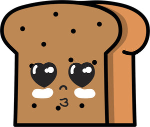 Adorable Kawaii Food Cartoon Emoji - Bread #1 Vinyl Decal Sticker