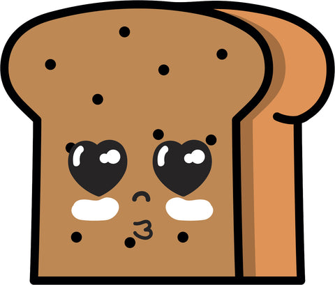 Adorable Kawaii Food Cartoon Emoji - Bread #1 Vinyl Decal Sticker