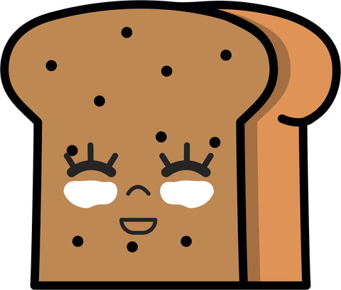 Adorable Kawaii Food Cartoon Emoji - Bread #2 Vinyl Decal Sticker