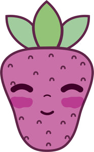 Adorable Kawaii Girly Strawberry Fruit Cartoon Emoji Vinyl Decal Sticker