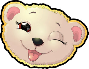 Adorable Kindergarten Nursery Animal Friend Cartoon Emoji #2 - Beige Bear Vinyl Decal Sticker