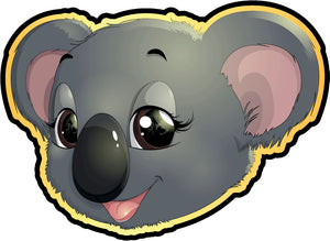 Adorable Kindergarten Nursery Animal Friend Cartoon Emoji #2 - Koala Bear Vinyl Decal Sticker