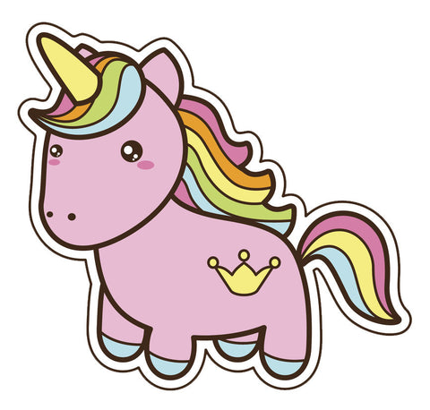 Adorable  Little Rainbow Pony - Unicorn Vinyl Decal Sticker