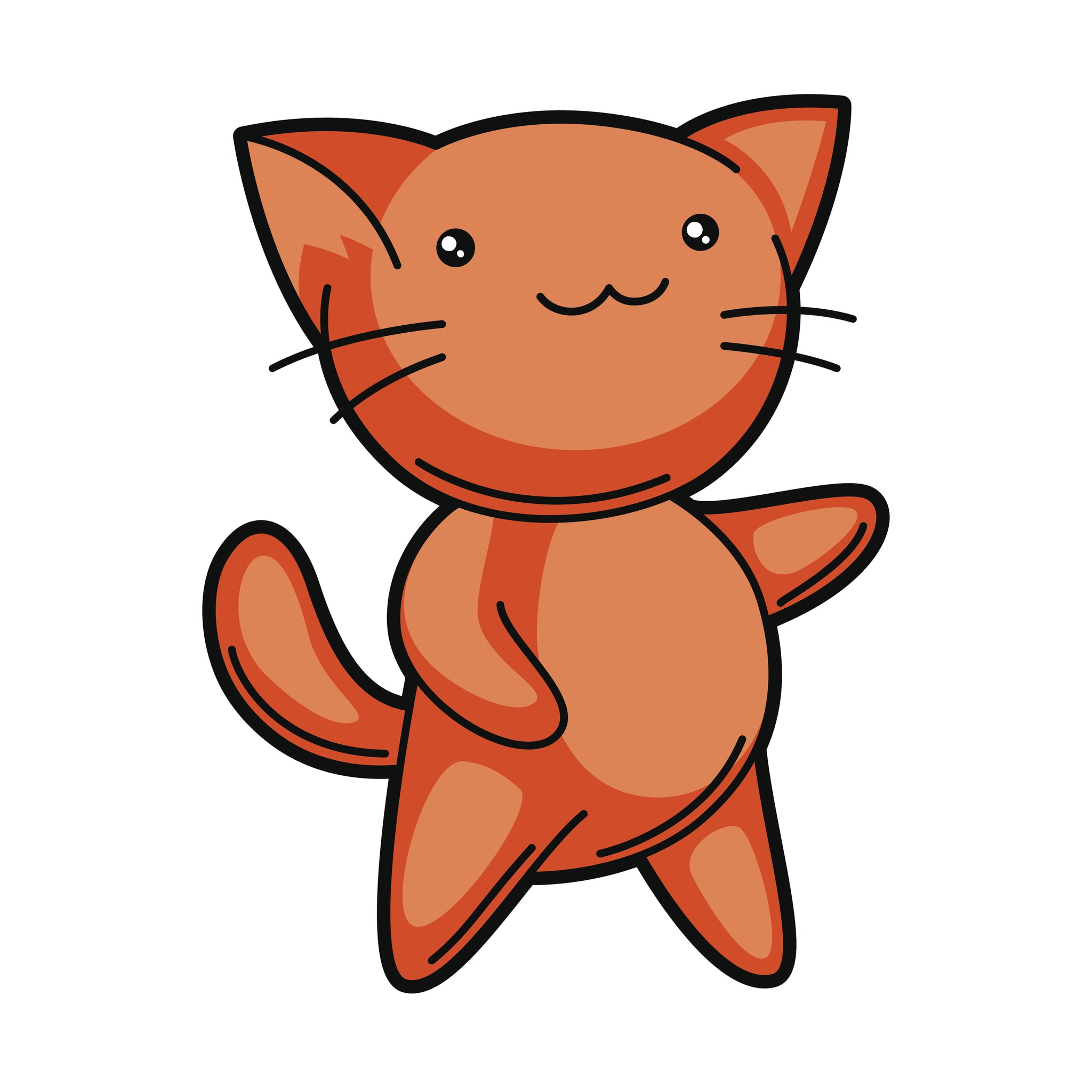 Adorable Orange Kitty Cat Vinyl Decal Sticker