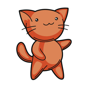 Adorable Orange Kitty Cat Vinyl Decal Sticker