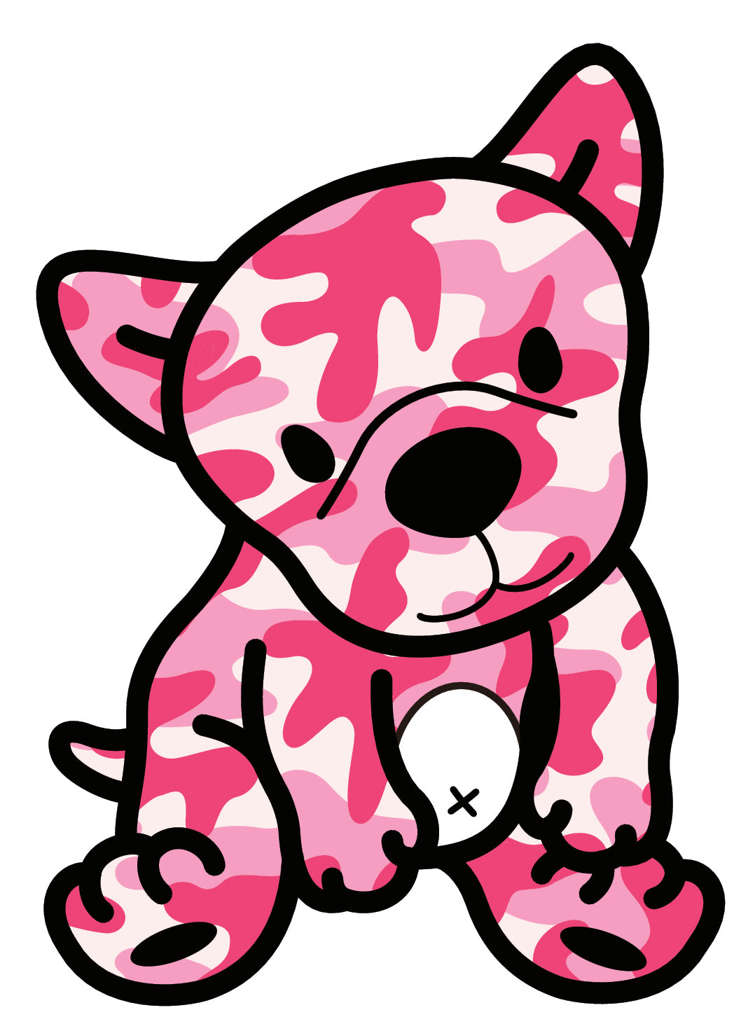 Adorable Pink Camouflage Puppy Dog (1) Vinyl Decal Sticker