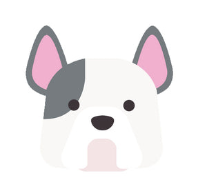 Adorable Puppy Dog Emoji Icon - Bulldog Vinyl Decal Sticker