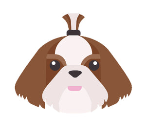 Adorable Puppy Dog Emoji Icon - Shit Tzu Vinyl Decal Sticker