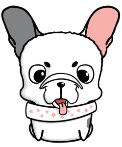 Adorable Purebred Puppy Dog Cartoon Emoji - Frenchie French Bulldog Vinyl Decal Sticker