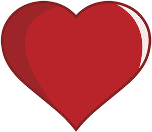 Adorable Red Heart Cartoon Emoji - Plain Vinyl Decal Sticker