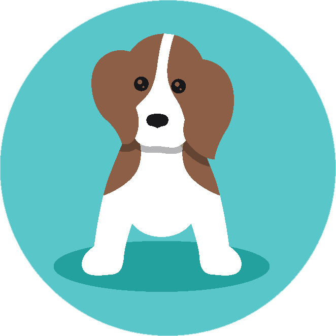 Adorable Simple Pure Breed Puppy Dog Icon Cartoon - Beagle Vinyl Decal Sticker