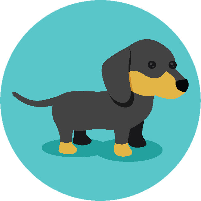 Adorable Simple Pure Breed Puppy Dog Icon Cartoon - Dachshund Vinyl Decal Sticker