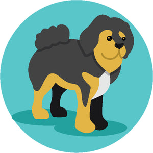 Adorable Simple Pure Breed Puppy Dog Icon Cartoon - Tibetan Mastiff Vinyl Decal Sticker