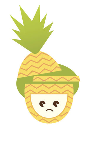 Adorable Summer  Fruit Emoji - Pineapple Vinyl Decal Sticker