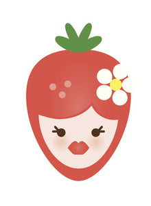 Adorable Summer  Fruit Emoji - Strawberry Vinyl Decal Sticker