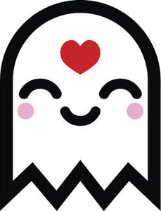 Adorable White Ghost Emoji #6 Vinyl Decal Sticker