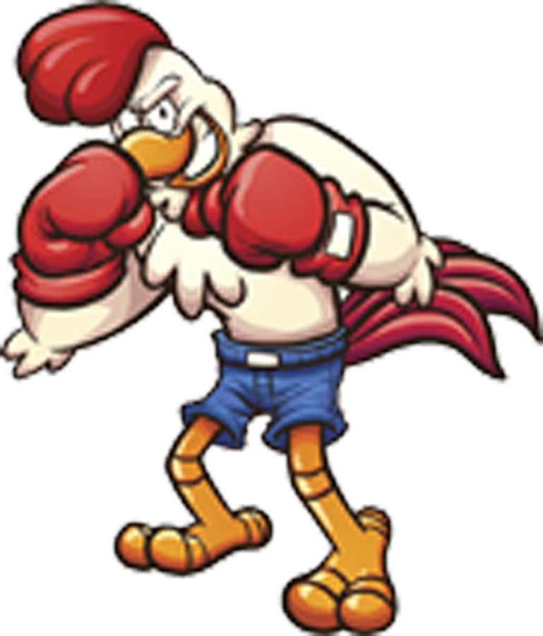 Angry Aggressive Boxing Fighting Animal - Chicken Rooster Vinyl Decal Sticker