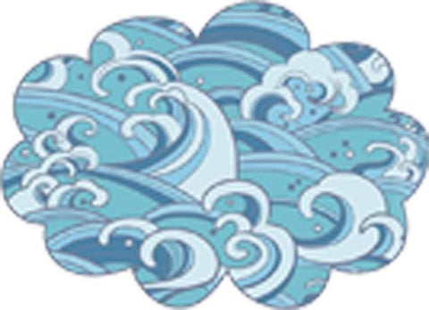 Beautiful Asian Japanese Water Waves Blue Pattern Cartoon Icon - Cloud Vinyl Decal Sticker