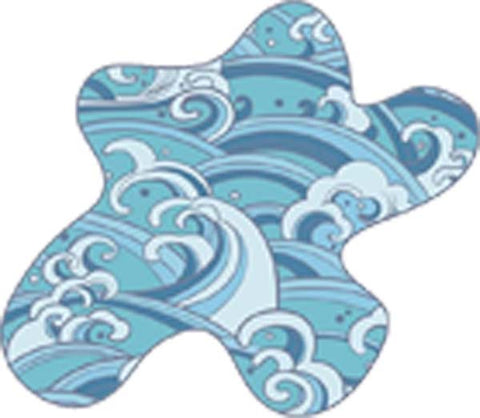 Beautiful Asian Japanese Water Waves Blue Pattern Cartoon Icon - Splatter Vinyl Decal Sticker