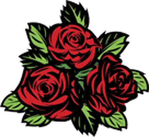 Beautiful Romantic Floral Red Roses Arrangement Cartoon #1 Vinyl Decal Sticker