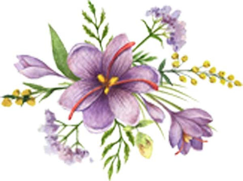 Beautiful Simple Flower Floral Bunch Arrangement Watercolor Art - Iris Purple Vinyl Decal Sticker