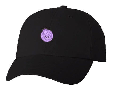 Unisex Adult Washed Dad Hat Happy Cute Kawaii Fruit Cartoon Emoji - Blueberry Embroidery Sketch Design