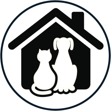 Black and White Simple Vet Veterinarian Symbol Cartoon Icon - Dog House Vinyl Decal Sticker