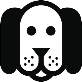 Black and White Simple Vet Veterinarian Symbol Cartoon Icon - Puppy Dog Vinyl Decal Sticker