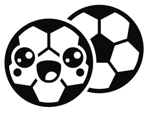 Black and White Soccer Ball Emoji #7 Vinyl Decal Sticker