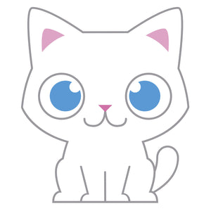 Blue Eye White Baby Kitty Cat Vinyl Decal Sticker