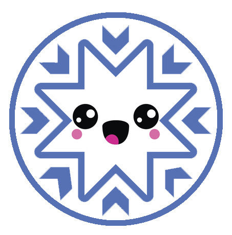 Blue Winter Snowflake Snow Emoji - Snowflake #6 Vinyl Decal Sticker