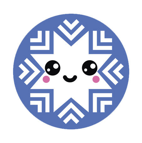 Blue Winter Snowflake Snow Emoji - Snowflake #9 Vinyl Decal Sticker