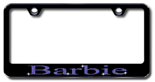 License Plate Frame with Swarovski Crystal Bling Bling Barbie Aluminum