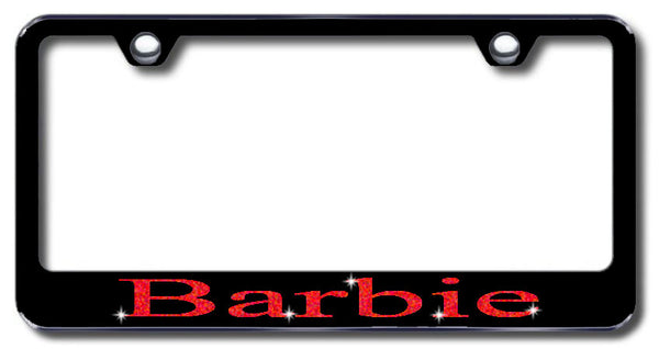 License Plate Frame with Swarovski Crystal Bling Bling Barbie Aluminum