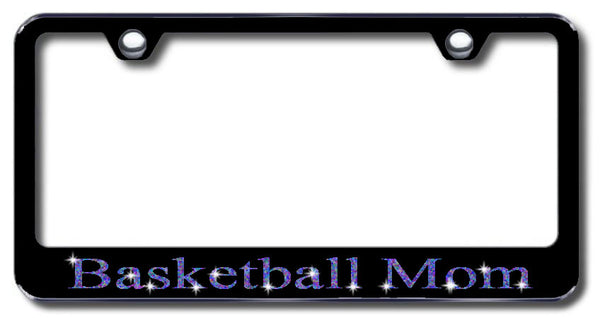 License Plate Frame with Swarovski Crystal Bling Bling Basketball Mom Aluminum