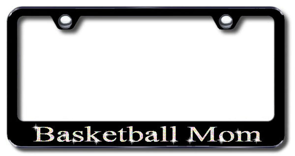 License Plate Frame with Swarovski Crystal Bling Bling Basketball Mom Aluminum