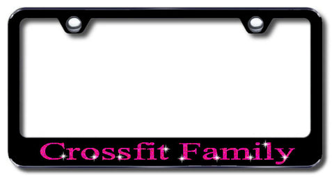License Plate Frame with Swarovski Crystal Bling Bling Crossfit Family Aluminum