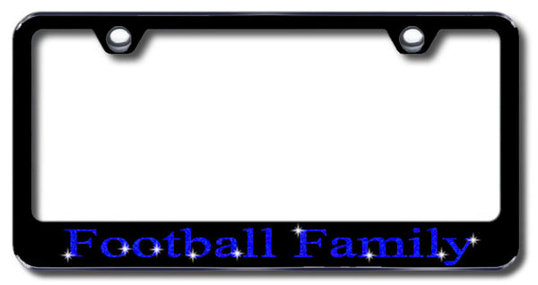 License Plate Frame with Swarovski Crystal Bling Bling Football Family Aluminum