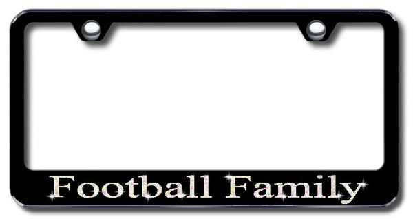License Plate Frame with Swarovski Crystal Bling Bling Football Family Aluminum