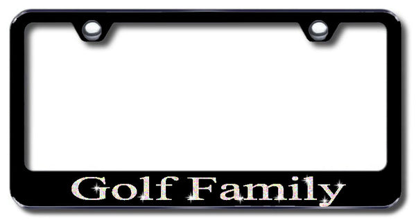 License Plate Frame with Swarovski Crystal Bling Bling Golf Family Aluminum