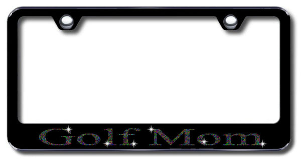 License Plate Frame with Swarovski Crystal Bling Bling Golf Mom Aluminum
