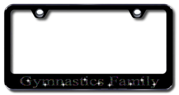 License Plate Frame with Swarovski Crystal Bling Bling Gymnastics Family Aluminum