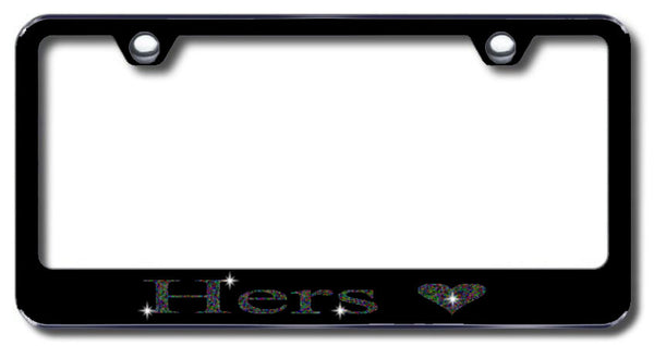 License Plate Frame with Swarovski Crystal Bling Bling Hers Aluminum
