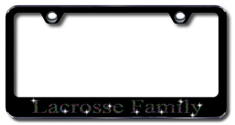 License Plate Frame with Swarovski Crystal Bling Bling Lacrosse Family Aluminum
