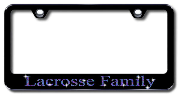 License Plate Frame with Swarovski Crystal Bling Bling Lacrosse Family Aluminum