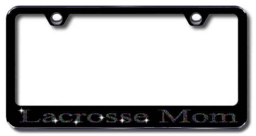 License Plate Frame with Swarovski Crystal Bling Bling Lacrosse Mom Aluminum