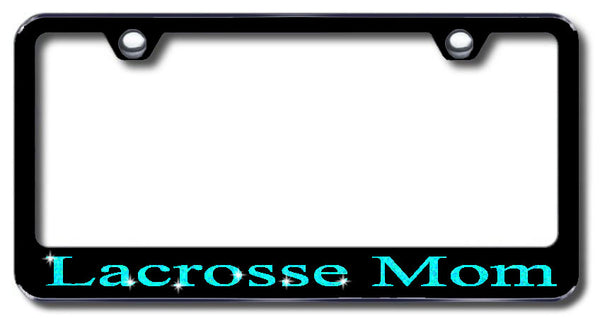 License Plate Frame with Swarovski Crystal Bling Bling Lacrosse Mom Aluminum