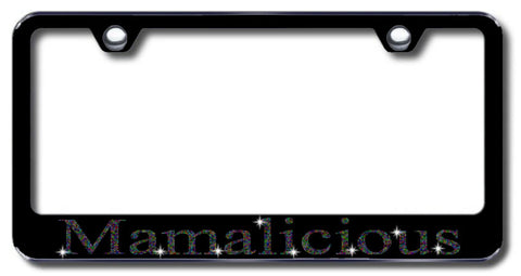 License Plate Frame with Swarovski Crystal Bling Bling Mamalicious Aluminum